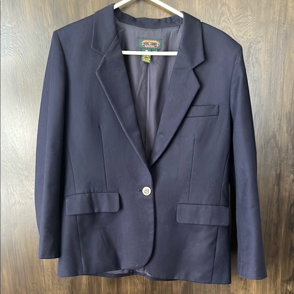 Charter Club Wool Blazer in Dark Blue
